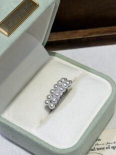 2025新款 高端高级感多珠多排珍珠 珍珠戒指女活口小众轻奢指环女款