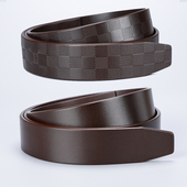 无夹层不带头单层皮带男士 3.5真皮头层牛皮纯带身自动扣腰带条162