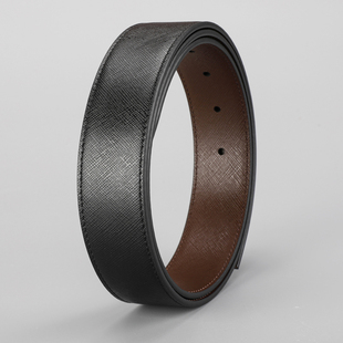 腰带928 真皮十字纹无扣头3.2纯带身3.4牛皮裤 双面 不带头皮带男士