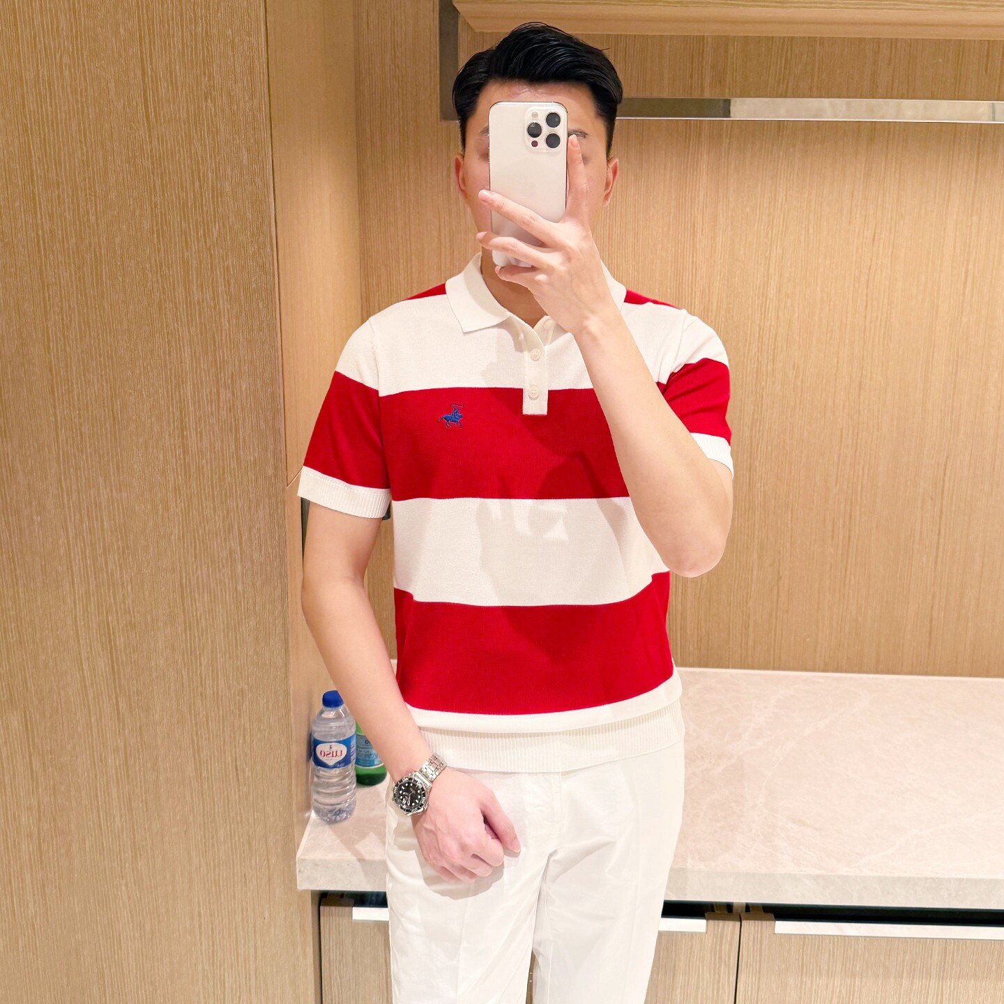 法式高级拼色修身男士短袖t恤 夏季时尚商务帅气青年polo衫男刺绣