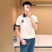 t恤 时尚 男款 休闲商务男士 polo衫 短袖 骑士刺绣修身 老钱风男装 新款