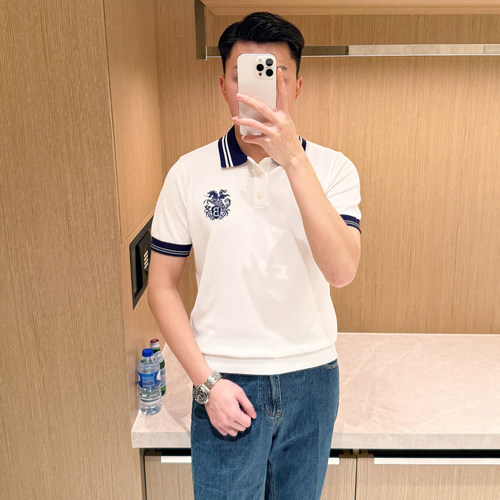 夏季短袖商务休闲骑士刺绣polo衫