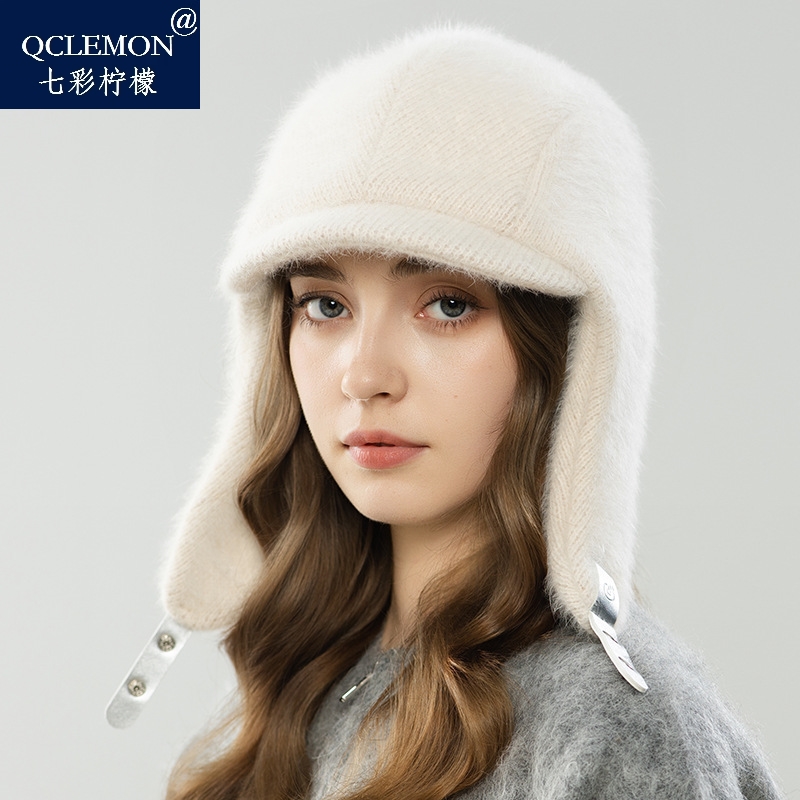 秋冬男女款毛绒护耳保暖兔毛雷锋帽防寒时尚日常出街搭配帽子
