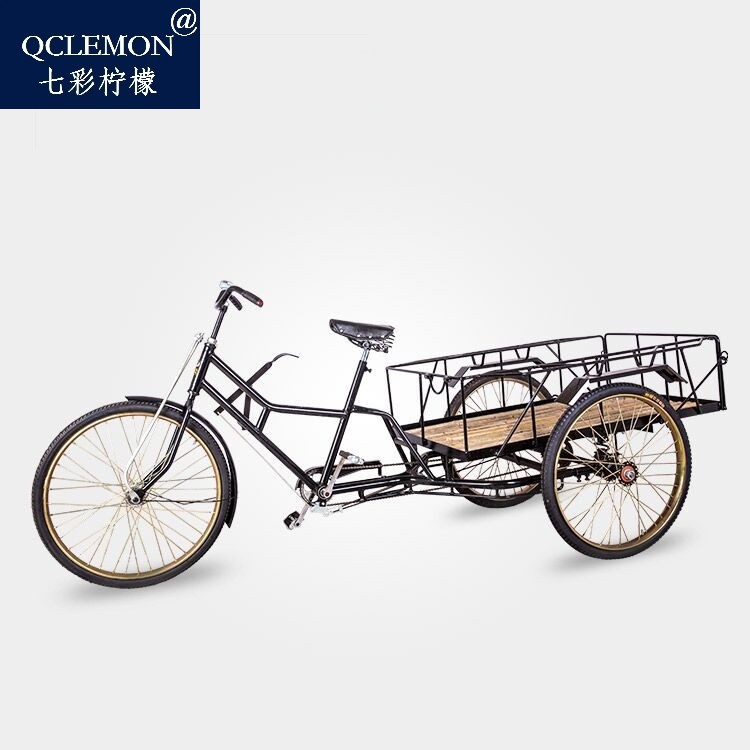 储力人力三轮车加强加重款1.2-1.5米车厢带托架避震拉货载货400斤