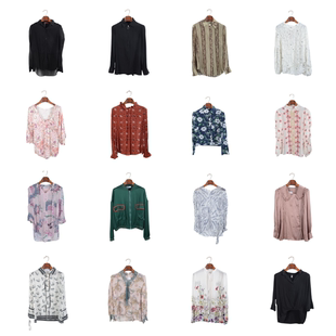 vintage古着女装 真丝桑蚕丝连衣裙名媛风碎花印花裙子真丝AA 夏季