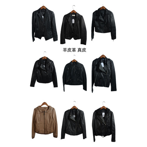 古着皮衣vintage斜拉机车短款修身夹克女士长袖绵羊皮y2k外套PY2