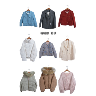 古着vintage羽绒服冬季加厚保暖连帽外套宽松长短款面包服YR