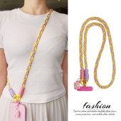 斜挎可背三股马尾辫手机挂绳女款 ins户外出行旅游拍照逛街防丢防掉手机壳挂绳结实耐用挂脖卡通吊坠背带长款