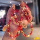 新年红水晶手链手机挂绳ins招财暴富平安喜乐吊牌手机壳挂件卡通手腕挂饰女短款 户外逛街防丢防盗手提链通用