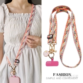 手机挂绳斜挎可调节挂脖宽版 百搭新品 彩色编织带长款 户外登山旅游行逛街包链套壳相机水杯小蜜蜂肩背带女时尚