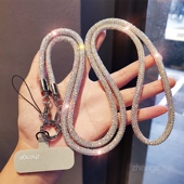 新品 手机挂绳女斜挎可背长款 ins超好看闪钻轻奢小众精致高级感肩背带户外旅游行包包套壳手机挂链子高端时尚