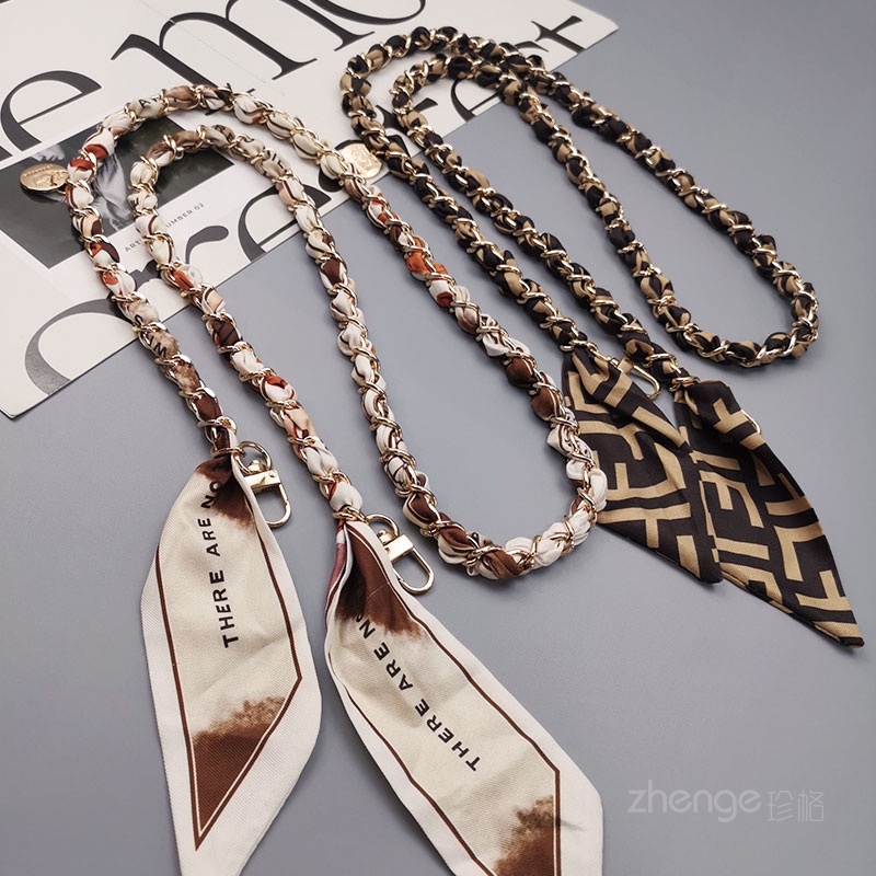 高级感手机挂绳扭链丝巾斜挎背带ins时尚户外出行手机挂链女长款旅游逛街背链小蜜蜂包包挂链绳手机壳通用