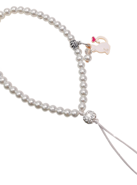 长款挂脖手工串珠水晶珍珠挂链