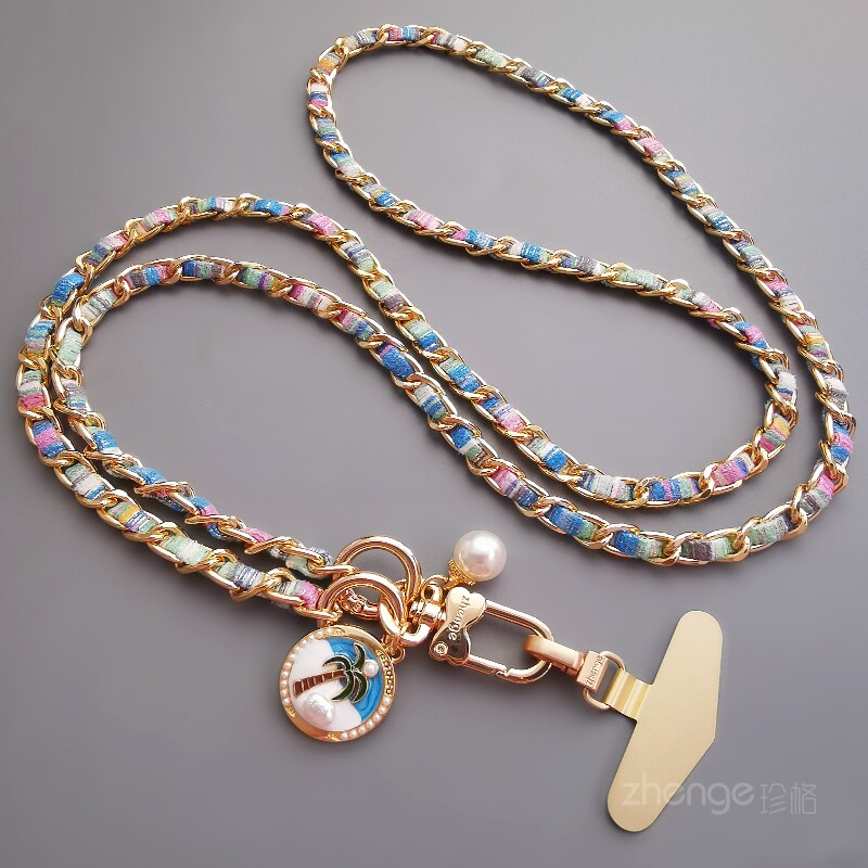 手机挂绳女斜挎可背长款超好看小众户外香风金属钮链精致高级感旅游行防丢摔手提相机挂链子套壳挂件原创新品