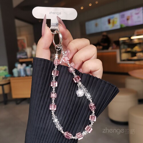 水晶手机链挂件女ins精致高级感