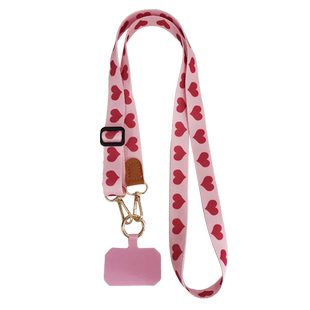 手机挂绳斜挎款图案纯色边长款挂脖不勒脖子背绳夹片式手机壳通用金属扣衔接可拆多用背带绳简约ins防摔保护