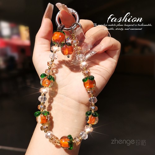 柿柿如意手机链水晶挂件精致手作