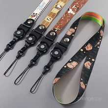 卡通动画两用挂脖绳ins手机挂绳宽背带工牌U盘可拆卸指环学生儿童挂绳长款旅游出行户外爬山逛街拍照男女新款