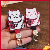 招财猫手机挂绳旋转夹片ins薄垫片不顶手机壳不影响充电结实耐用金属挂扣手机链挂片手串手环链接贴片通用新