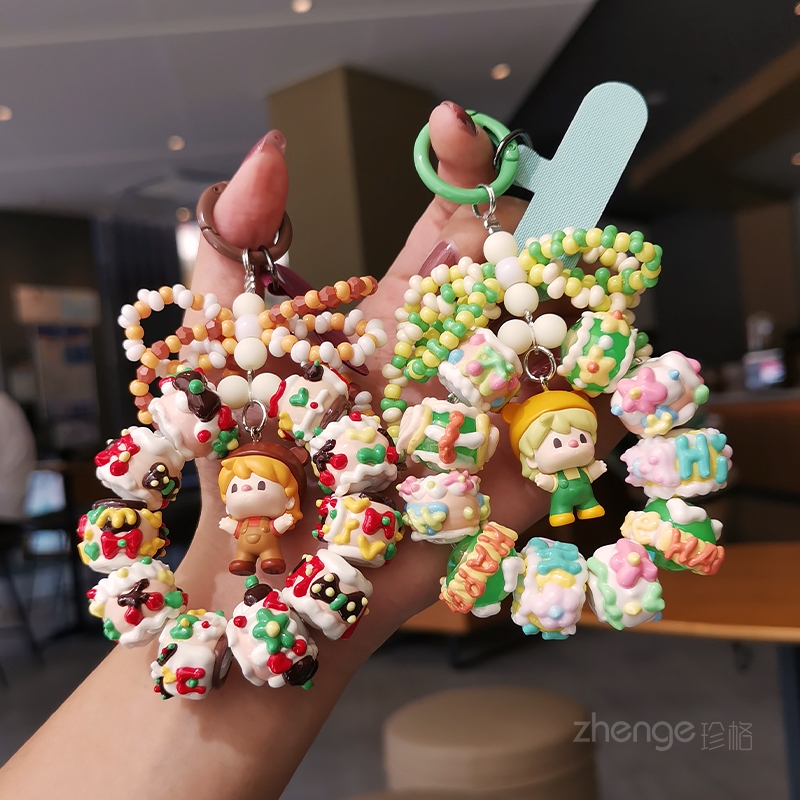 精品手作＆糖果涂鸦手提链手机挂绳手工串珠挂链卡通可爱手机挂饰女款蝴蝶结ccd相机链子挂绳手机壳通用