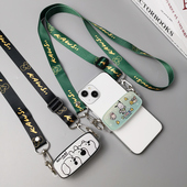手机挂绳手机斜跨背夹kaws暴力熊卡通可爱大白挂绳长款 斜挎可肩背宽带子手机背夹旅游斜挎结实耐用夹防丢吊绳