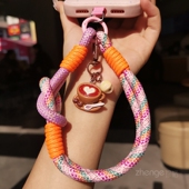 手机挂绳女手腕短款 拼色编织结实耐用指环吊坠饰品户外登山旅游出行防丢相机挂链子套壳拇指挂件绳通用新款