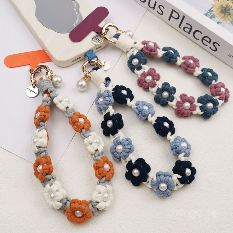 毛线手工编织雏菊手机挂绳女款