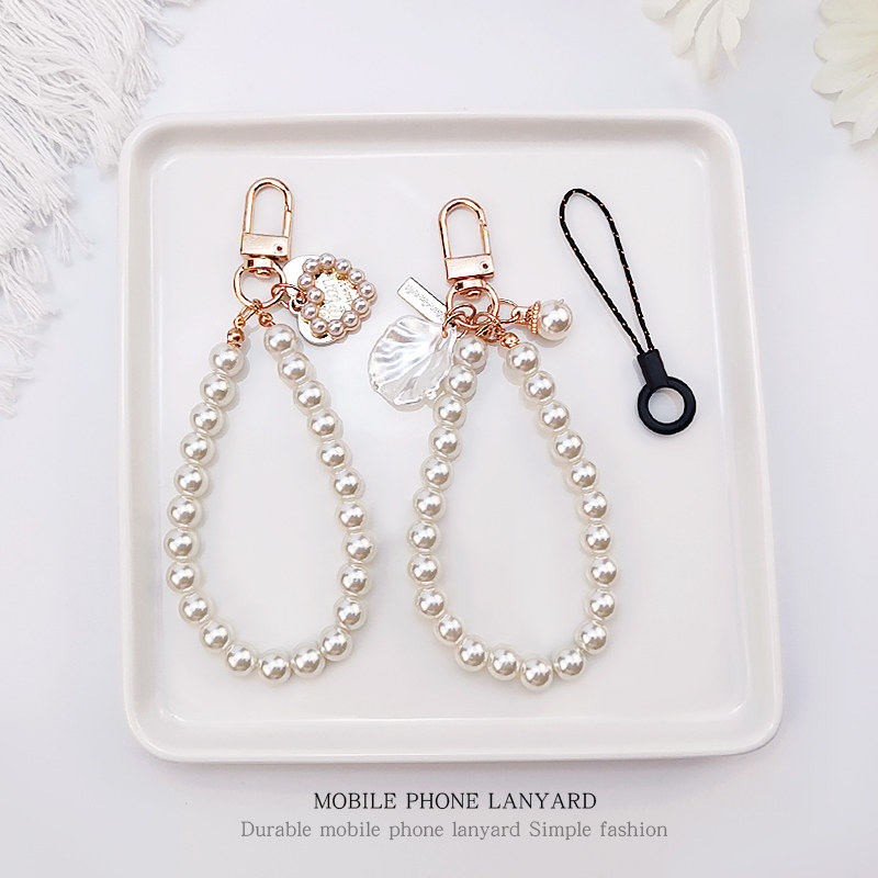 手机挂绳短款手工串珠珍珠手腕带子精致女款高端贝壳吊坠手机壳防丢吊绳时尚ins网红新款,3C数码配件,手机挂件/手机链,淘宝优惠券,粉丝福利购,淘宝优惠卷