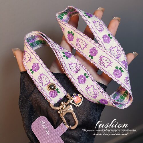可爱猫手机挂绳挂脖长款女士新品