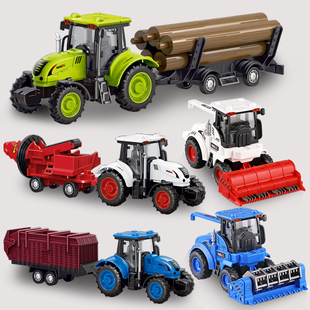 儿童惯性农夫运输车模型男孩仿真拖拉机收割机运木车翻斗玩具汽车