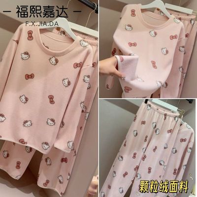 福熙嘉达洋气睡衣女2025秋冬新款摇粒绒保暖慵懒风大码家居服套装