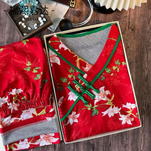 新款睡衣女网红爆款盘扣新中式国风七分袖v领德绒宽松大码家居服