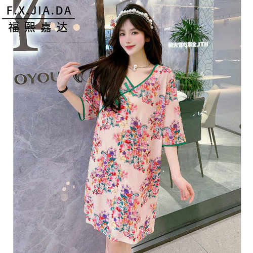 冰丝睡裙新款大码中国风夏季盘扣