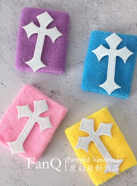FanQ自制日系原宿ins手袖Y2K甜酷少女护腕十字架袖套洛丽塔配饰