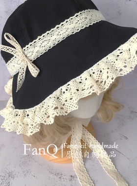 哥特暗黑doll感lolita蕾丝帽cla法式BNT帽日系原宿Y2K亚文化BB帽