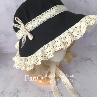 BNT帽日系原宿Y2K亚文化BB帽 哥特暗黑doll感lolita蕾丝帽cla法式