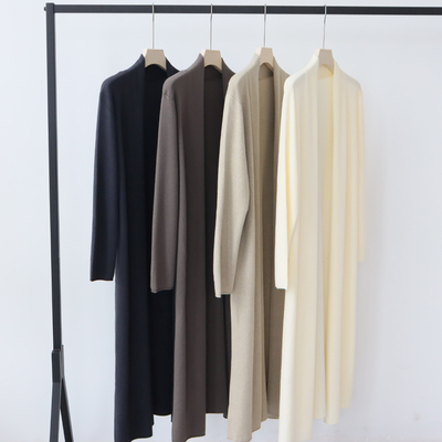 中长款慵懒风羊毛混纺毛衣外套