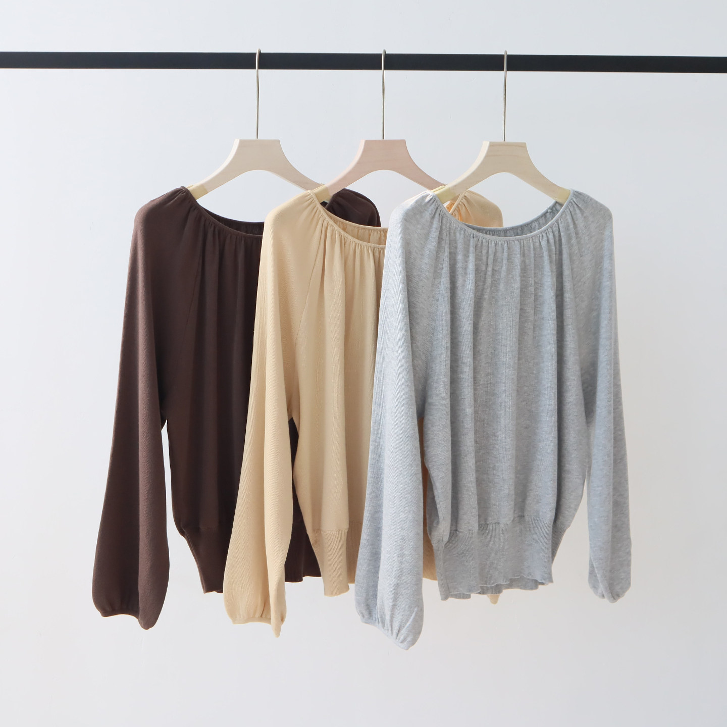 莱赛尔天丝早春穿搭高级感褶皱圆领针织衫上衣女设计感灯笼袖外搭,女装/女士精品,毛针织衫,淘宝优惠券,粉丝福利购,淘宝优惠卷