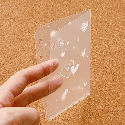 原创M5A8五孔活页手帐本替芯卡套PP透明闪粉追星收纳笔记本内袋