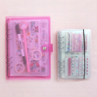 手帐贴纸收纳册素材工具套装A5活页手账胶带收集册收纳离型纸本子