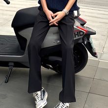 黑色cleanfit冰丝微喇西裤男夏薄款痞帅高级感裤子美式高街直筒裤