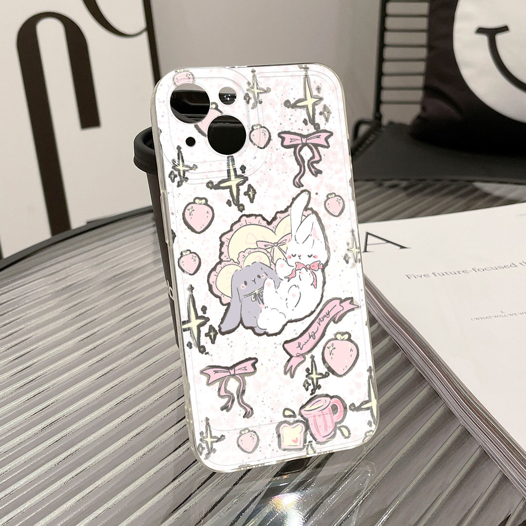 草莓蝴12适用华为pura70苹果iphone16promax小米15透明mate60新款opporeno13硅胶vivox100荣耀magic6手机壳14
