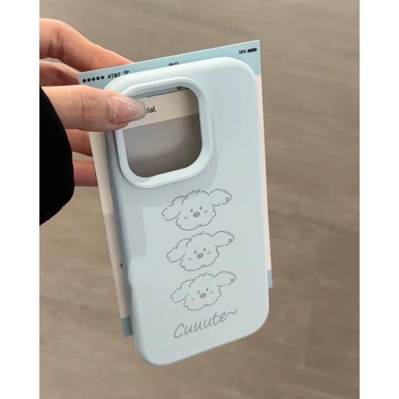 三只线条小狗适用苹果16promax手机壳iphone14pro新款13少女心12简约11保护套15promax糯米16plus软可爱