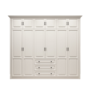 卧室整体衣柜现代简实木对开门衣柜家用组装大衣橱储物收纳柜定制