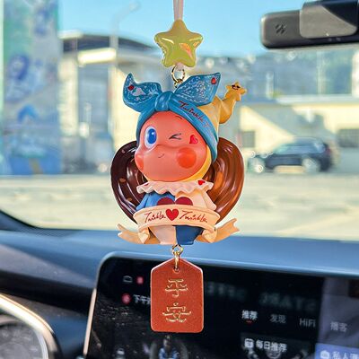 星星人车挂幸运饼干车载挂件泡泡玛特汽车香薰盲盒玩偶周边送礼物