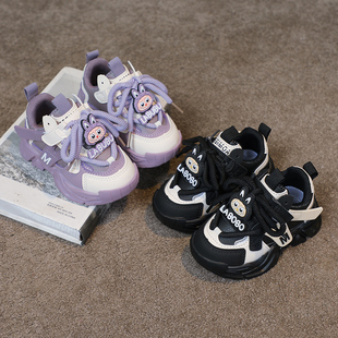 秋冬款卡通儿童运动鞋加绒女童老爹鞋男童跑步鞋小童宝宝休闲鞋子