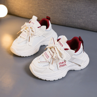 儿童运动鞋春秋新款女童网面透气老爹鞋小童时尚小白鞋男童单鞋潮