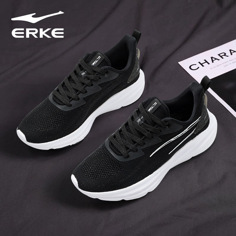 鸿星尔克2026年夏季新款女鞋运动鞋透气防臭女士休闲鞋黑色跑步鞋