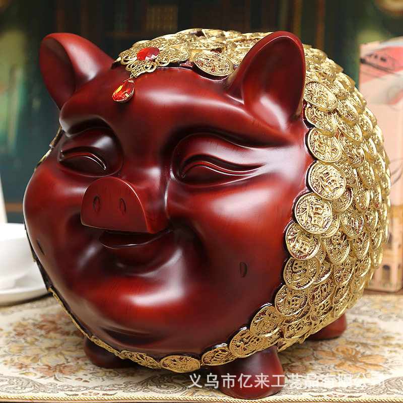 万福招财猪创意存钱罐福猪树脂工