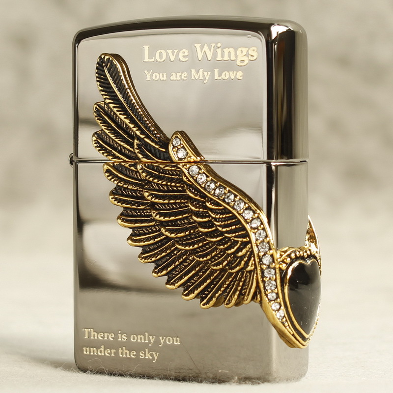 zippo芝宝zoop正版zipp煤油ziopp打火机ziip黑冰天使之翼侧面宝石